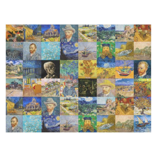 Vincent van Gogh - Masterstuks Mosaic Patchwork Tafelkleed (Voorkant (Horizontaal))