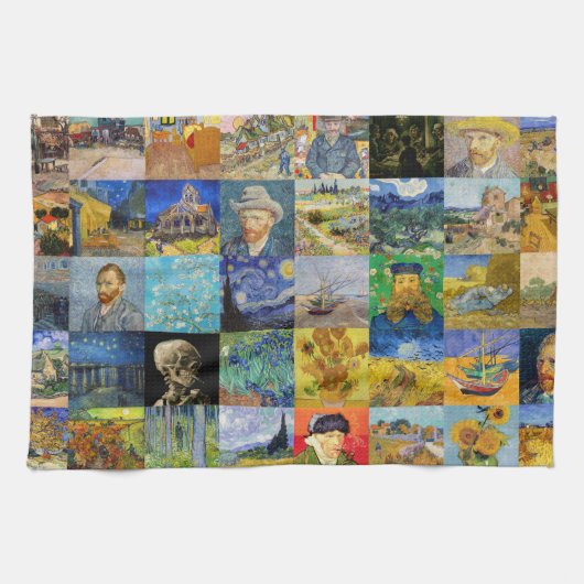 Vincent van Gogh - Masterstuks Mosaic Patchwork Theedoek (Horizontaal)