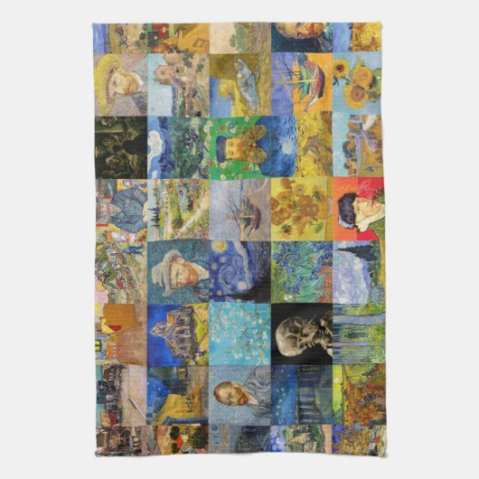 Vincent van Gogh - Masterstuks Mosaic Patchwork Theedoek (Verticaal)