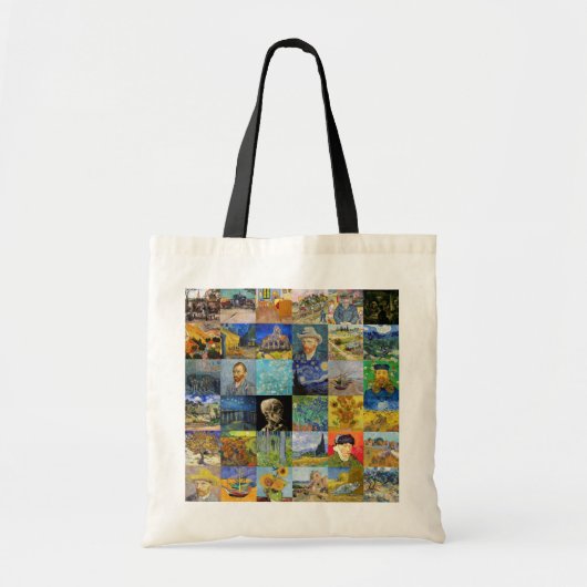 Vincent van Gogh - Masterstuks Mosaic Patchwork Tote Bag (Voorkant)
