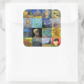 Vincent van Gogh - Masterstuks Mosaic Patchwork Vierkante Sticker (Tas)