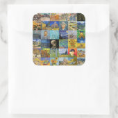 Vincent van Gogh - Masterstuks Mosaic Patchwork Vierkante Sticker (Tas)