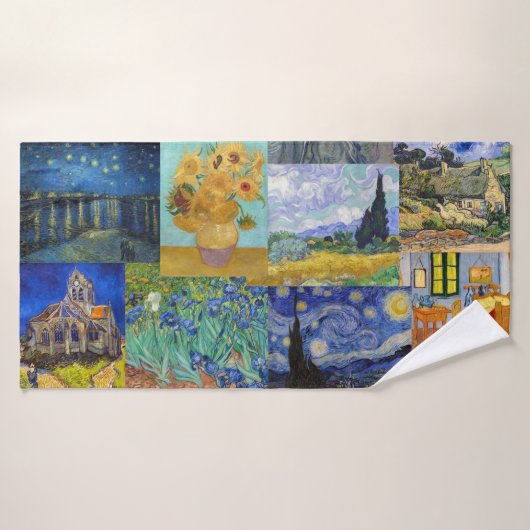 Vincent Van Gogh - Masterstuks Patchwork Bad Handdoek (Badhanddoek)