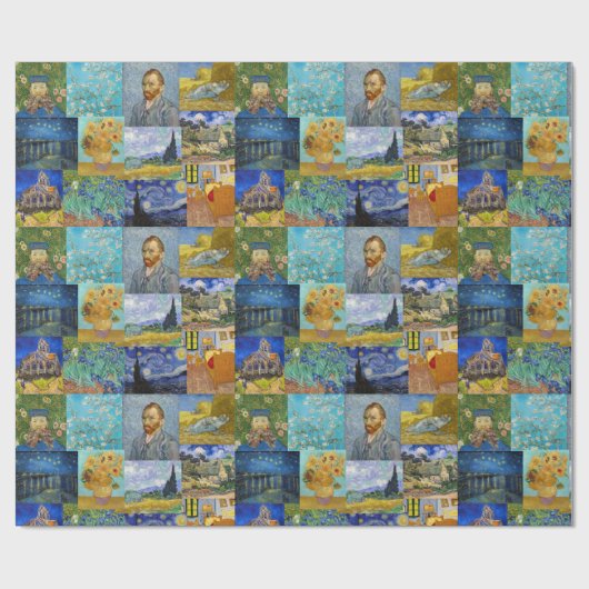 Vincent Van Gogh - Masterstuks Patchwork Cadeaupapier (Vlak)