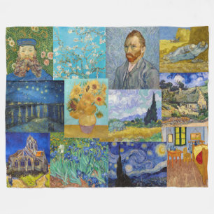 Vincent Van Gogh - Masterstuks Patchwork Fleece Deken