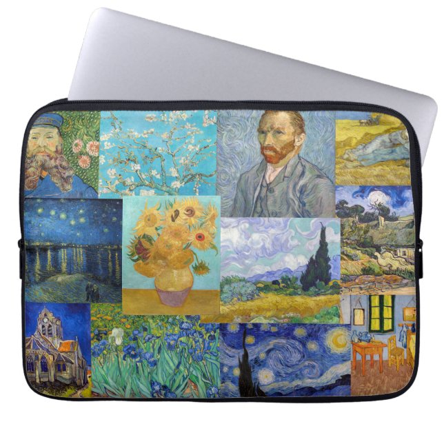 Vincent Van Gogh - Masterstuks Patchwork Laptop Sleeve (Voorkant)