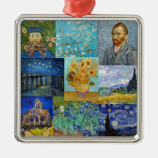 Vincent Van Gogh - Masterstuks Patchwork Metalen Ornament (Voorkant)