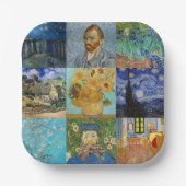 Vincent Van Gogh - Masterstuks Patchwork Papieren Bordje (Voorkant)