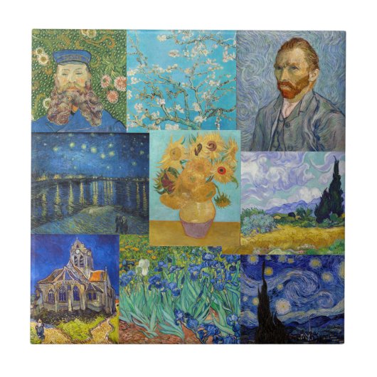 Vincent Van Gogh - Masterstuks Patchwork Tegeltje (Voorkant)