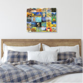Vincent van Gogh - Meesterwerken Mozaïek Patchwork Canvas Afdruk (Insitu (Slaapkamer))