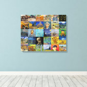 Vincent van Gogh - Meesterwerken Mozaïek Patchwork Canvas Afdruk (Insitu (Houten vloer))