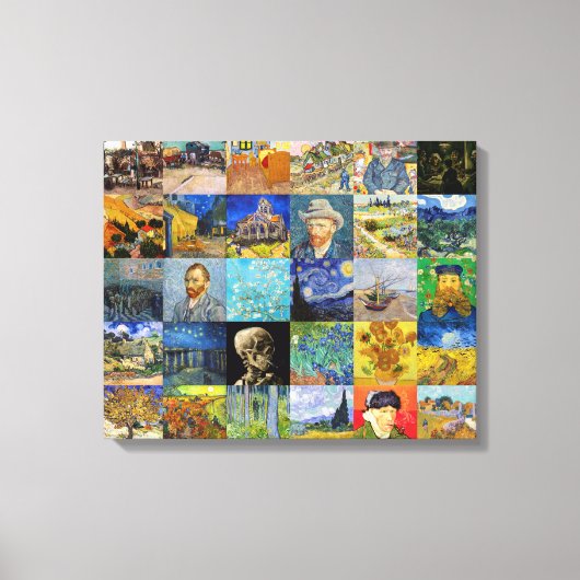 Vincent van Gogh - Meesterwerken Mozaïek Patchwork Canvas Afdruk (Voorkant)