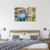 Vincent van Gogh - Meesterwerken Mozaïek Patchwork Canvas Afdruk (Insitu (Slaapkamer))