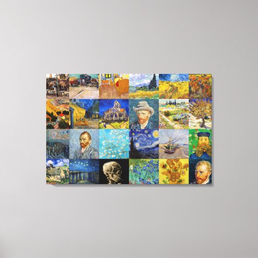 Vincent van Gogh - Meesterwerken Mozaïek Patchwork Canvas Afdruk (Voorkant)