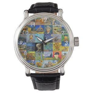 Vincent van Gogh - Meesterwerken Mozaïek Patchwork Horloge