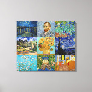Vincent Van Gogh - Meesterwerken Patchwork Canvas Afdruk