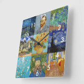 Vincent Van Gogh - Meesterwerken Patchwork Vierkante Klok (Hoek)