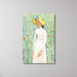 Vincent van Gogh - Meisje in het wit Canvas Afdruk