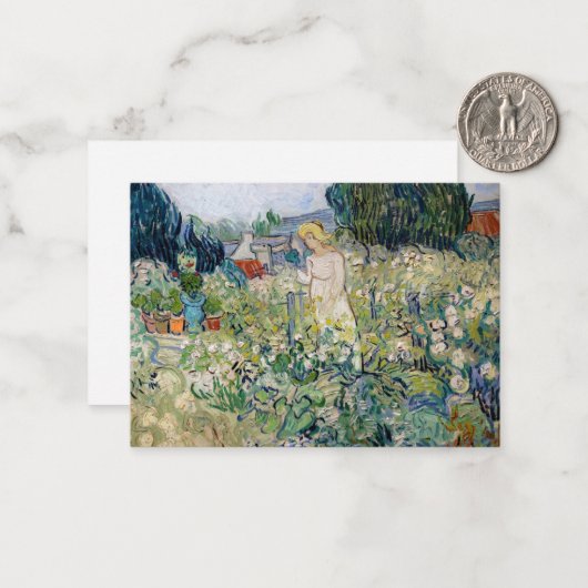 Vincent van Gogh - Miss Gachet in haar tuin Notitiekaartje (Voorkant / Achterkant in situ)