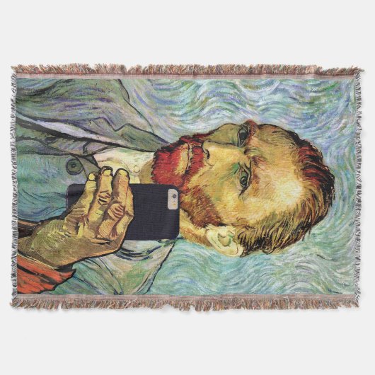 Vincent Van Gogh Mobiele Telefoon Selfie Zelfportr Deken (Voorkant)