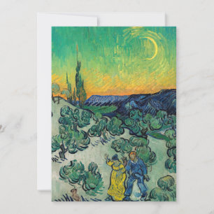 Vincent van Gogh - Moonlit Landschap met Paars Bedankkaart