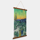 Vincent van Gogh - Moonlit Landschap met Paars Hangend Wandkleed (Gebogen)