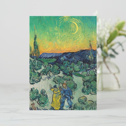Vincent van Gogh - Moonlit Landschap met Paars Kaart (Staand voorkant)