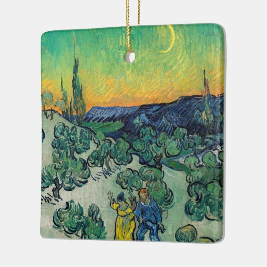 Vincent van Gogh - Moonlit Landschap met Paars Keramisch Ornament (Links)