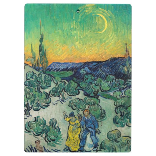 Vincent van Gogh - Moonlit Landschap met Paars Klembord (Achterkant)