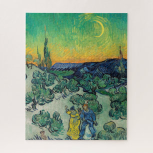 Vincent van Gogh - Moonlit Landschap met Paars Legpuzzel