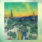 Vincent van Gogh - Moonlit Landschap met Paars Raamsticker (Vel 3)