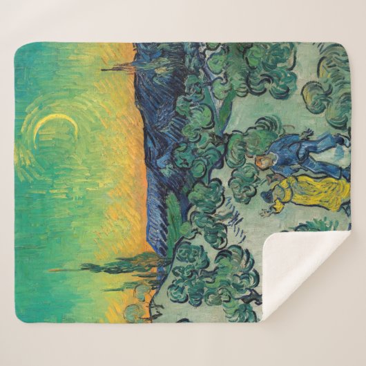 Vincent van Gogh - Moonlit Landschap met Paars Sherpa Deken (Voorkant (horizontaal))