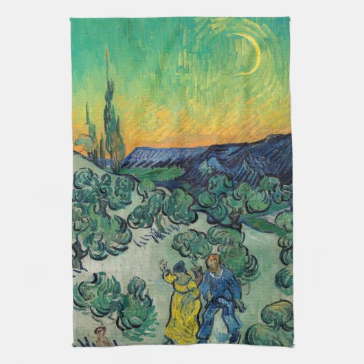 Vincent van Gogh - Moonlit Landschap met Paars Theedoek (Verticaal)