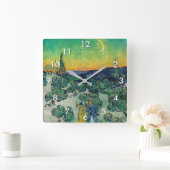 Vincent van Gogh - Moonlit Landschap met Paars Vierkante Klok (Huis)