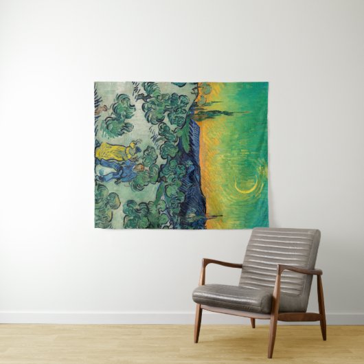 Vincent van Gogh - Moonlit Landschap met Paars Wandkleed (In Situ (horizontaal))