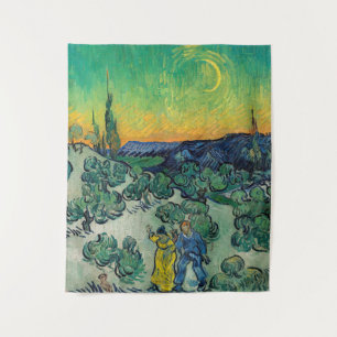 Vincent van Gogh - Moonlit Landschap met Paars Wandkleed