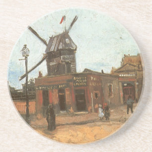 Vincent van Gogh - Moulin de la Galette, Molen Zandsteen Onderzetter