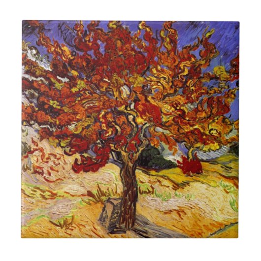 Vincent Van Gogh Mulberry Tree Fine Art Painting Tegeltje (Voorkant)