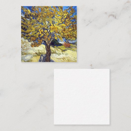 Vincent Van Gogh - Mulberry Tree Vierkante Visitekaartje (Voorkant / Achterkant)