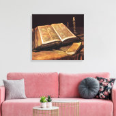 Vincent van Gogh - nog steeds leven met bijbel Canvas Afdruk (Insitu (Woonkamer))