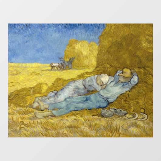 Vincent Van Gogh - Noon, rest van het werk / Siest Raamsticker (Vel)