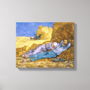 Vincent van Gogh Noon, The Siesta, after Millet Canvas Afdruk