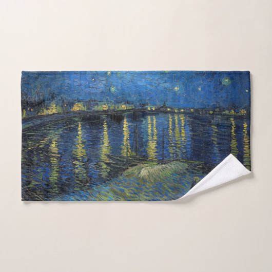Vincent van Gogh - Nuit étoilée sur le Rhône (Serviette à main)