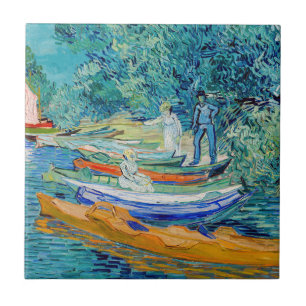 Vincent van Gogh - Oever van de Oise bij Auvers Tegeltje