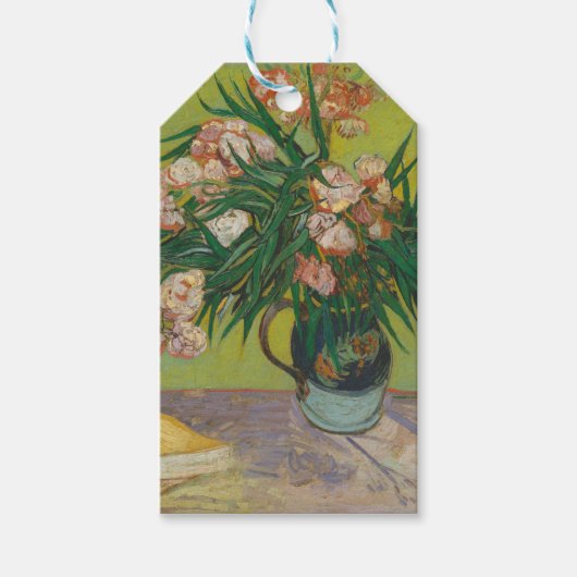 Vincent Van Gogh Oleander bloemenschilderij Cadeaulabel (Voorkant)
