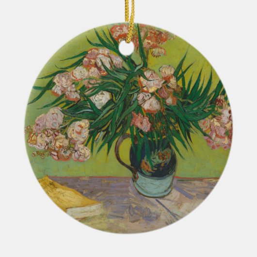Vincent Van Gogh Oleander bloemenschilderij Keramisch Ornament (Voorkant)