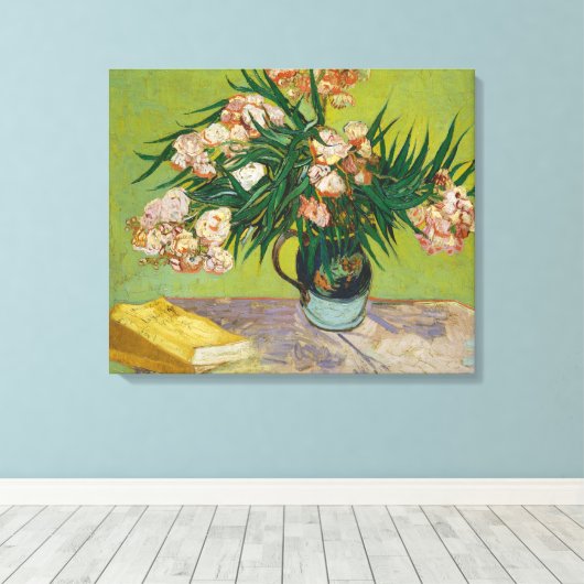 Vincent Van Gogh Oleander Still Life Canvas Afdruk (Insitu (Houten vloer))