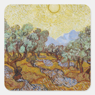 Vincent van Gogh   Olijfbomen, 1889 Vierkante Sticker
