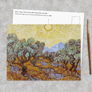 Vincent van Gogh - Olijfbomen, Gele Lucht en Zon Briefkaart
