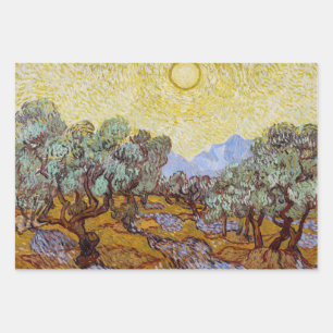 Vincent van Gogh - Olijfbomen, Gele Lucht en Zon Inpakpapier Vel